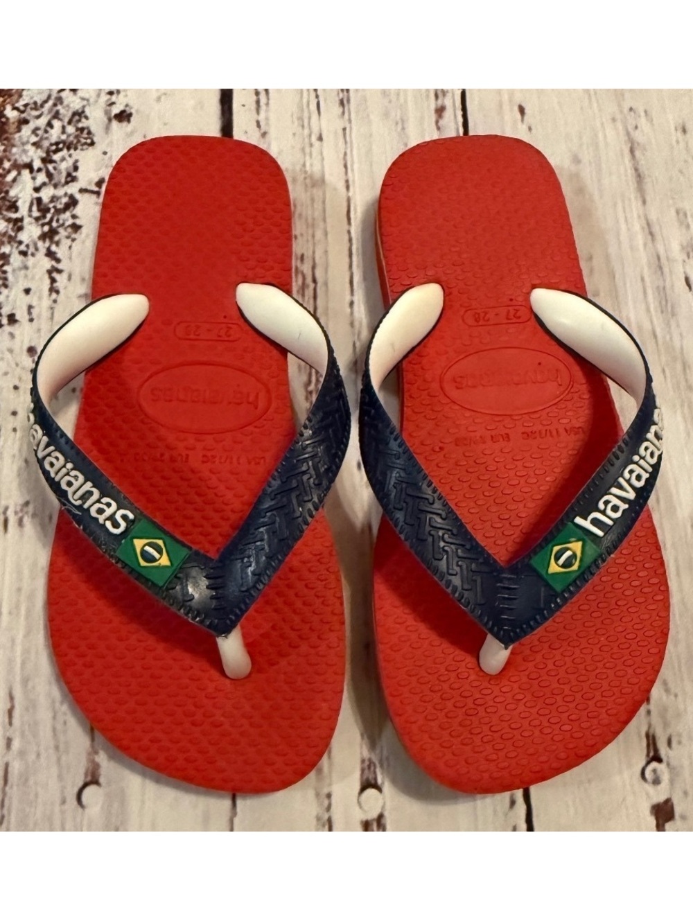 Havaianas Flip Flops Red Navy Toddler 27-28